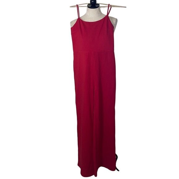 Lovers + Friends Womens Jumpsuit Size Medium Red Lavinia Wide Leg Sleeveless - Picture 1 of 10